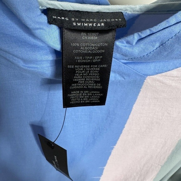 NWT Marc by Marc Jacobs Coverup Swimwear Hoodie Conch Women's Blue Multi XS/S - Picture 3 of 3